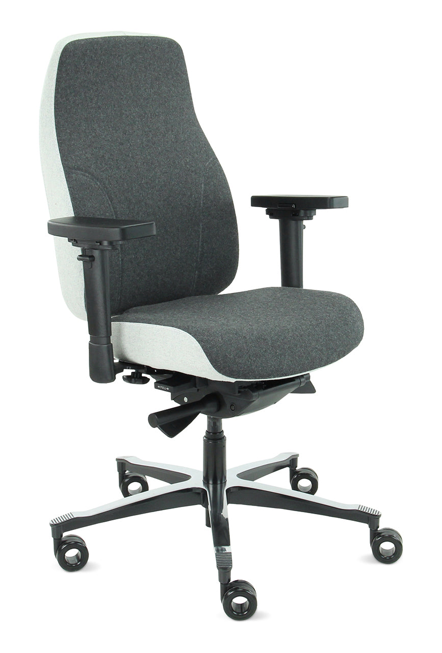 Bureaustoel Therapod X2 in Facet wol middengrijs met Ashgrey