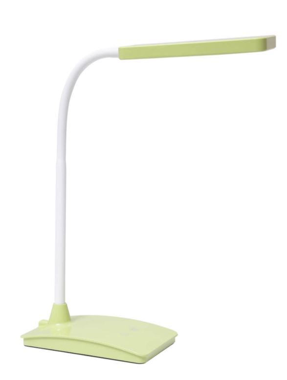 Bureaulamp Pear in lichtgroen met flexibele witte arm
