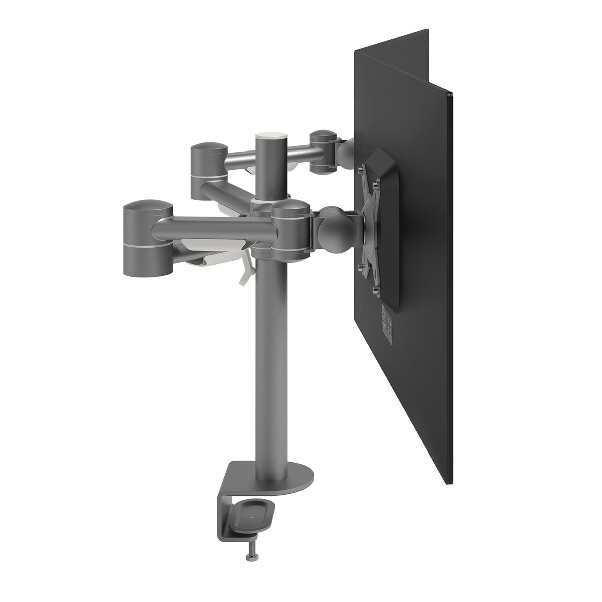 Monitorarm BN632 in zilver met beeldscherm, van opzij