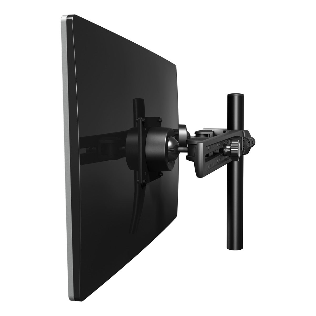 Monitorarm BN223 in zwart met beeldscherm, van achteren