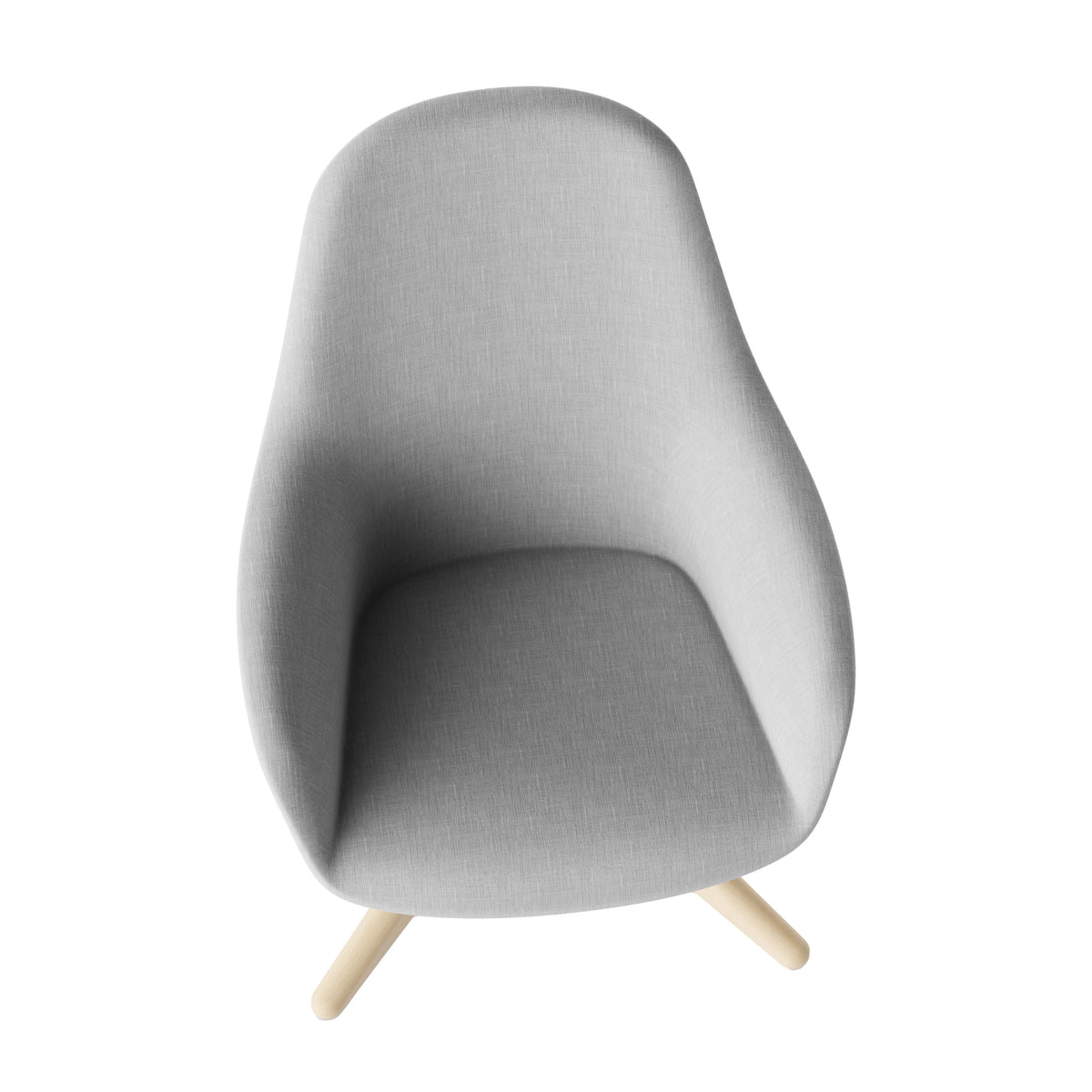 Baila Lounge High in lichtgrijs op een houten kruisvoet