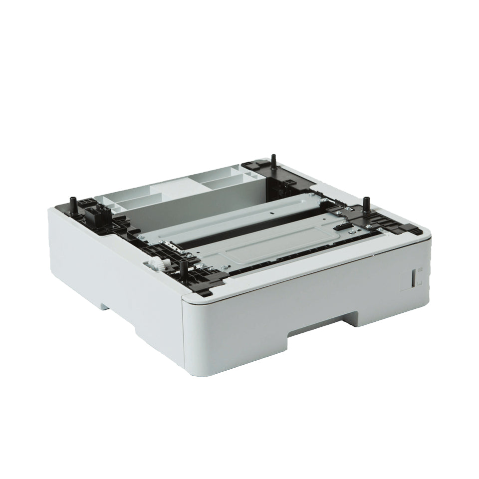 Brother LT-5505 papierlade in lichtgrijs, schuin van boven met de lade open