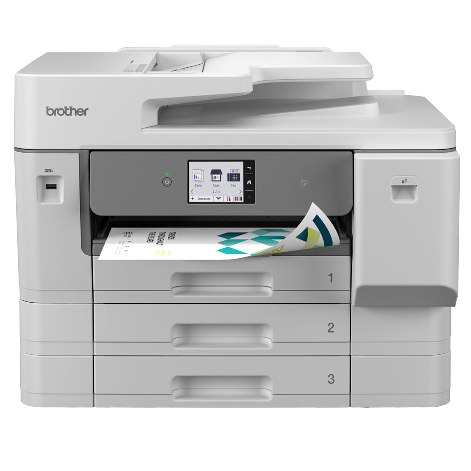 Brother MFC-J6977DW A3 multifunctional in grijs met bedieningsscherm en drie papierladen