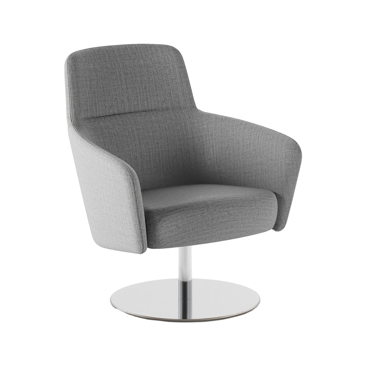 Calypso fauteuil in grijs op een draaibare schijfvoet