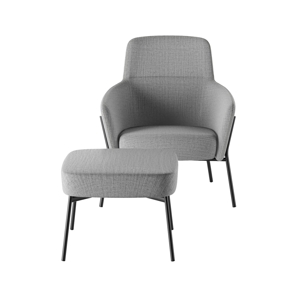 Calypso fauteuil in grijs met voetenbank