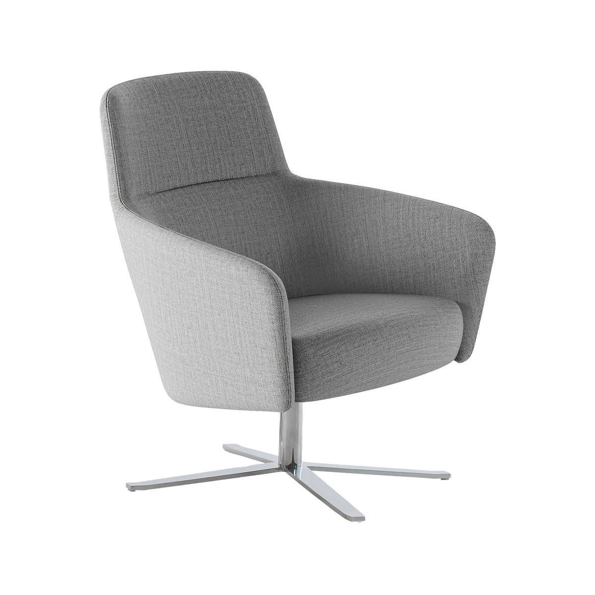 Calypso fauteuil in grijs op een kruisvoet