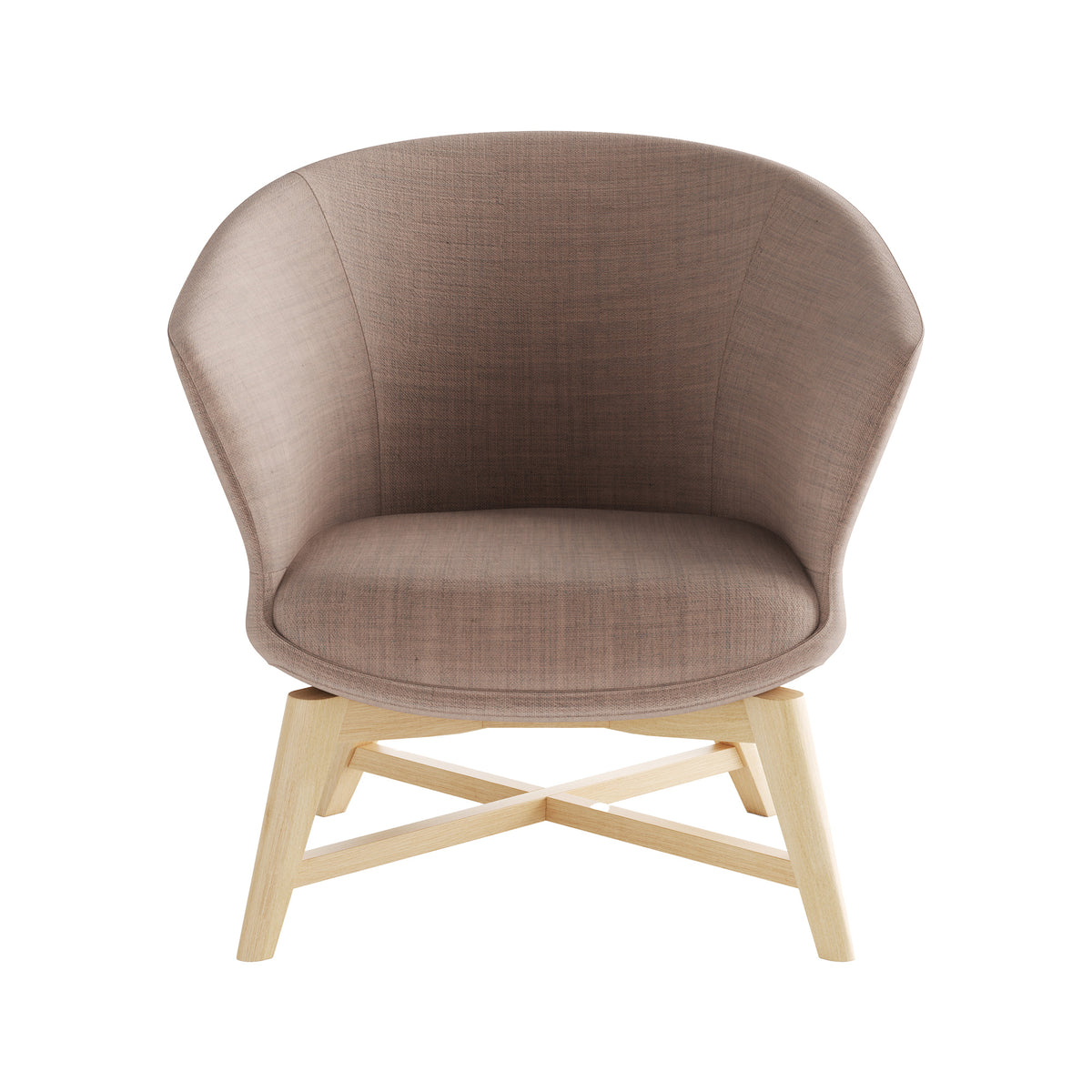 Conga Lounge in taupe op een houten vierpoot