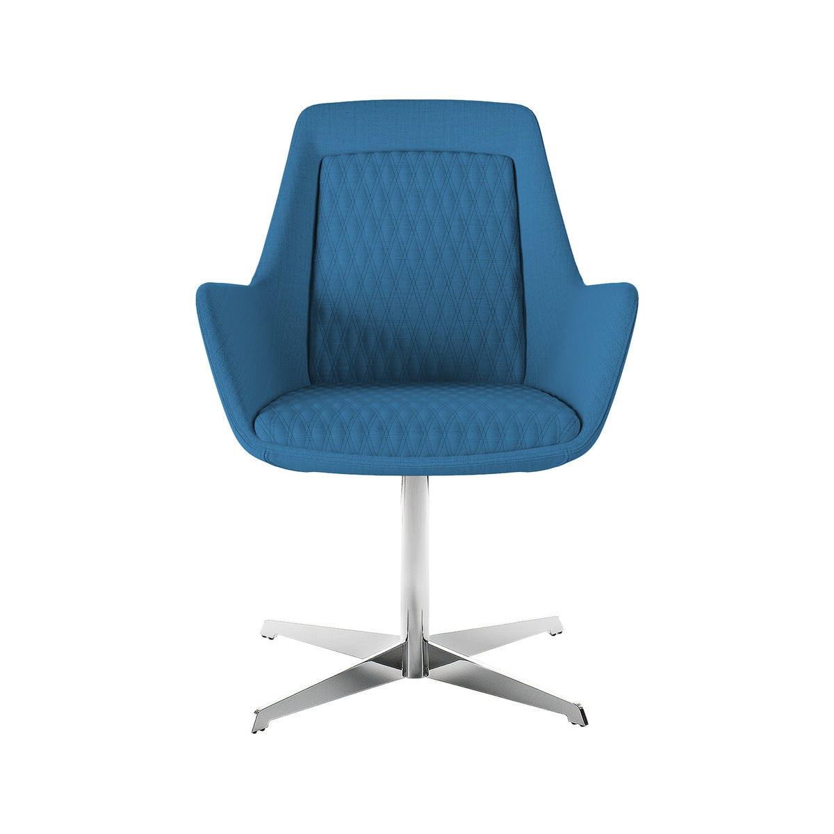 Samba Little fauteuil in blauw op verchroomde kruisvoet