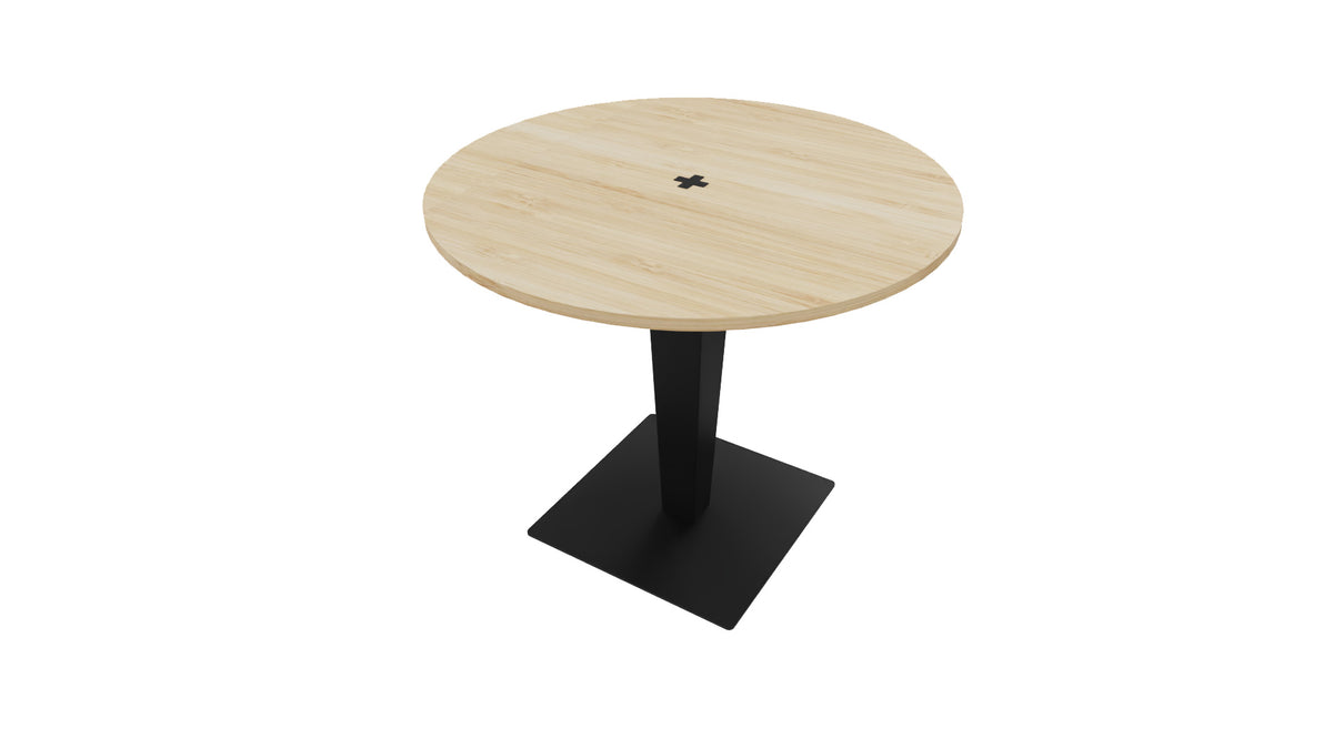 Ronde M+ Table op zwarte kolompoot