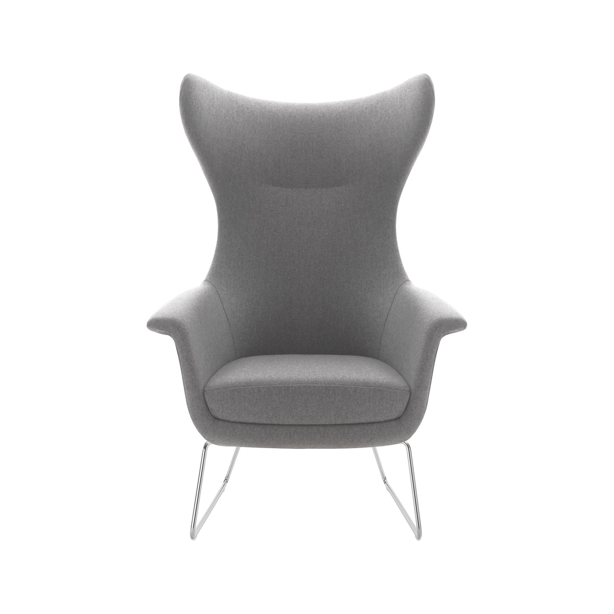 Merengue fauteuil in grijs op een sledeframe