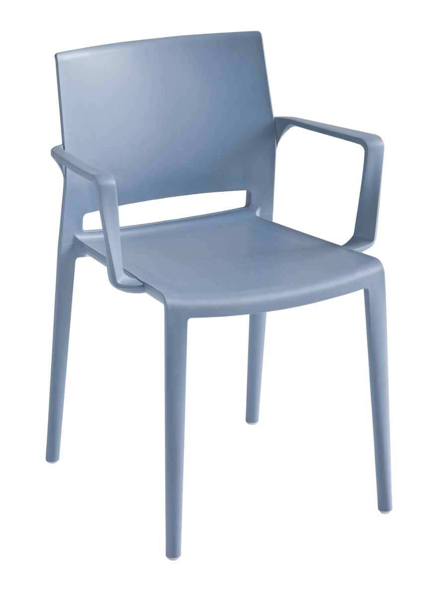 Bakhita stoel met armleggers in pale blue