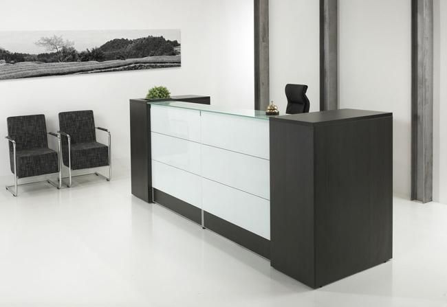 Ontvangstbalie Manager in donker eiken, 288 cm breed