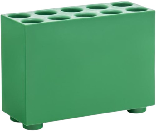 Brik paraplustandaard in groen met tien gaten