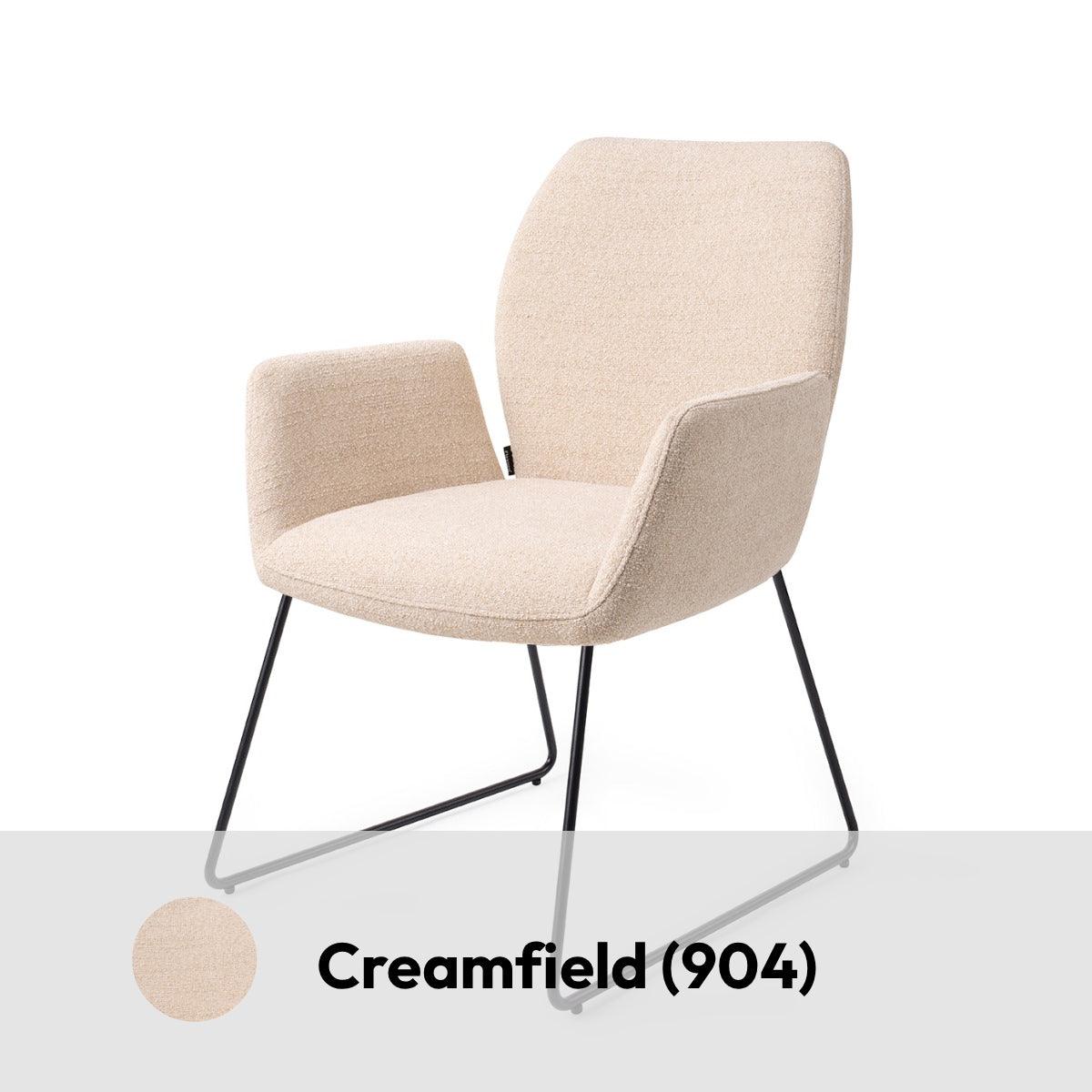 Misaki stoel in stof Creamfield 904 met sledeframe