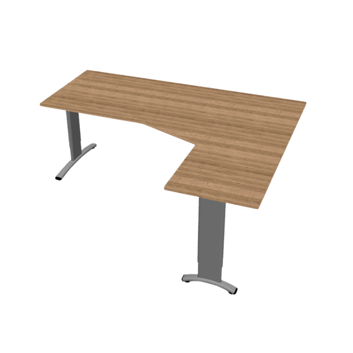 Entrada NG-compact hoekwerkplek met doorlopend blad op T-poot