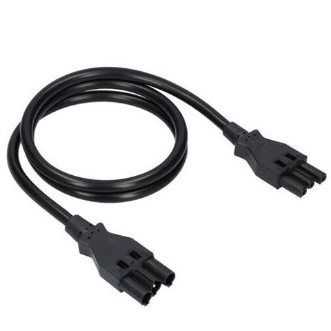 Zwart koppelsnoer met aan beide uiteinden een haakse GST18-connector, losjes opgerold