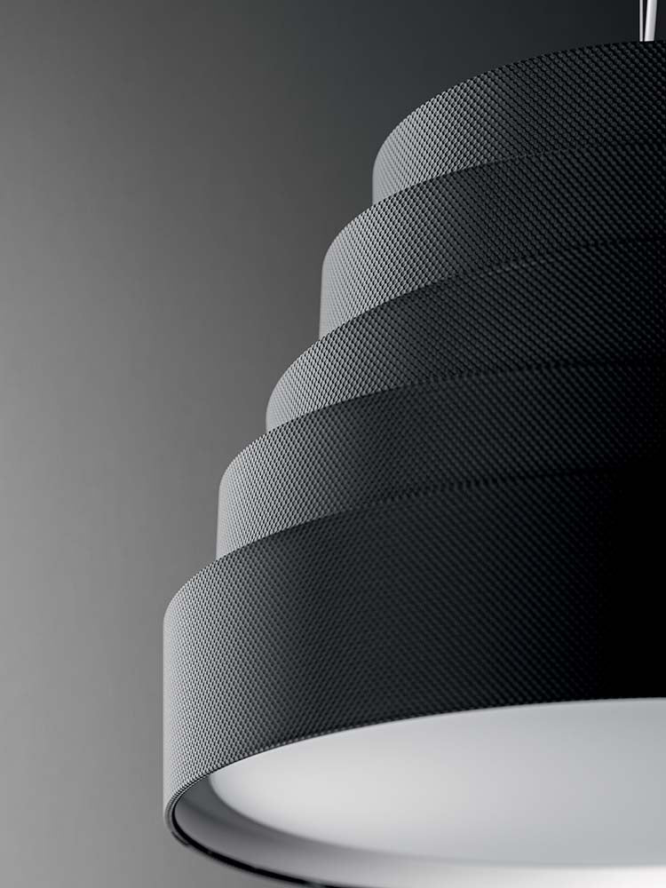 Detail van de witte kap met honingraatstructuur