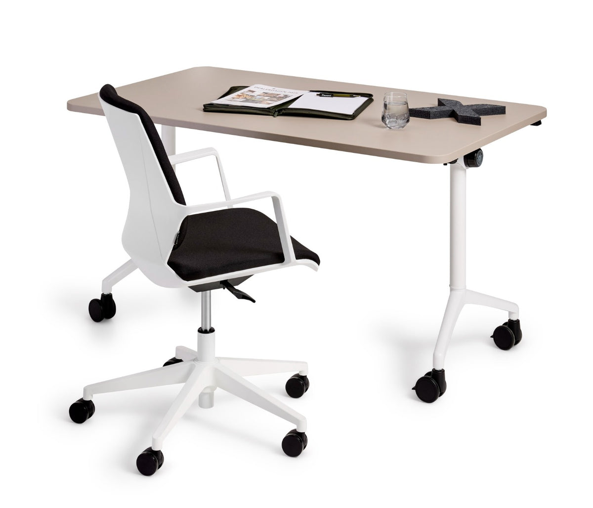 Easy Turn klaptafel wit, opgeklapt blad
