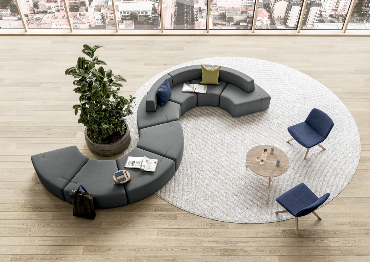 Sitland Lido modulaire poefs in een wachtruimte