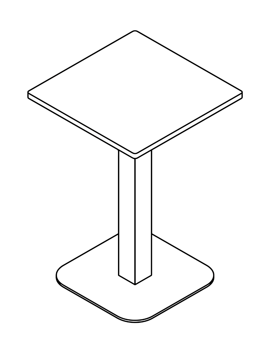 Maatvoering van de Mara 258 kolomtafel