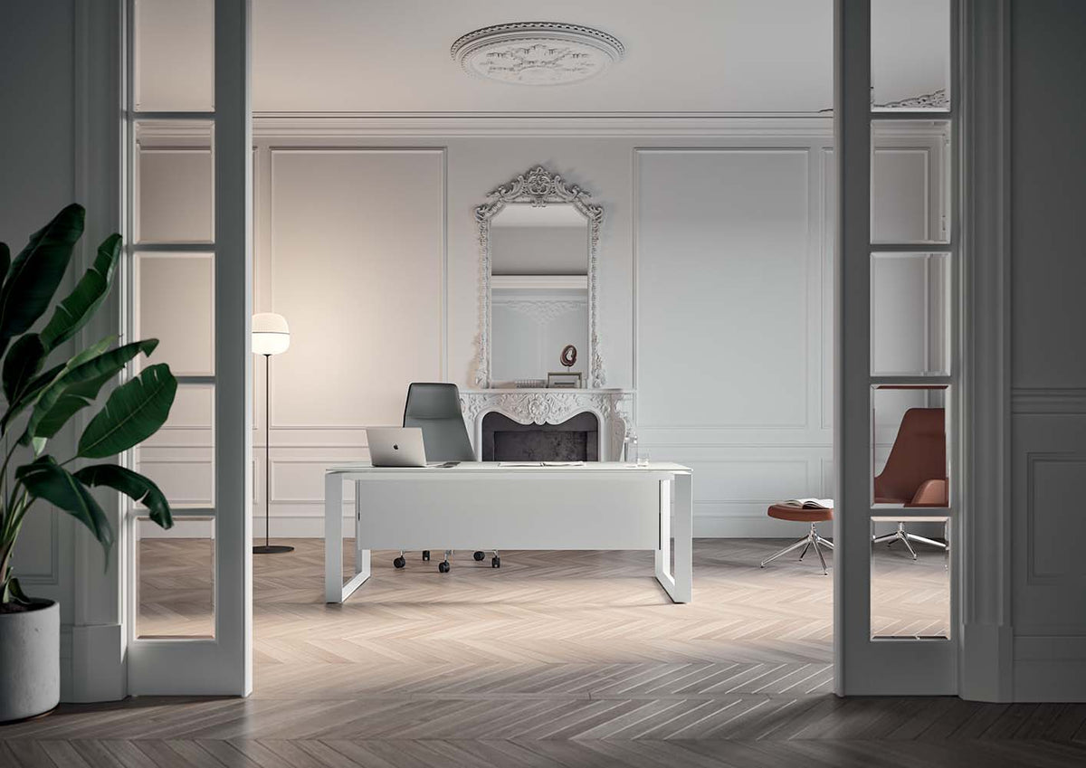 X7 recht directiebureau met melamine blad in kantoorsfeer