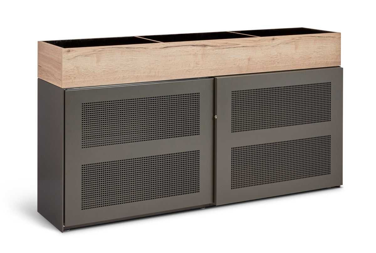 Melamine plantenbak zonder beplanting op een Slide & Go schuifdeurkast