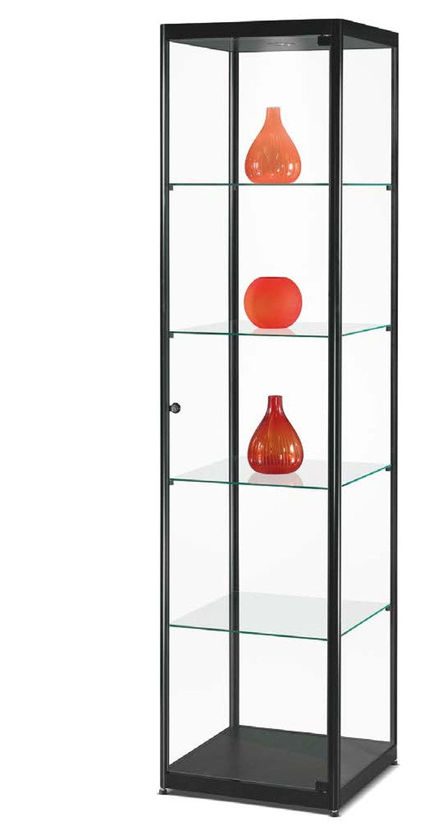 Vitrinekast met LED-verlichting, 50 cm breed in zwart