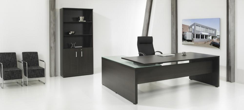 Directiebureau Manager L Exclusive in antraciet met hoge kast