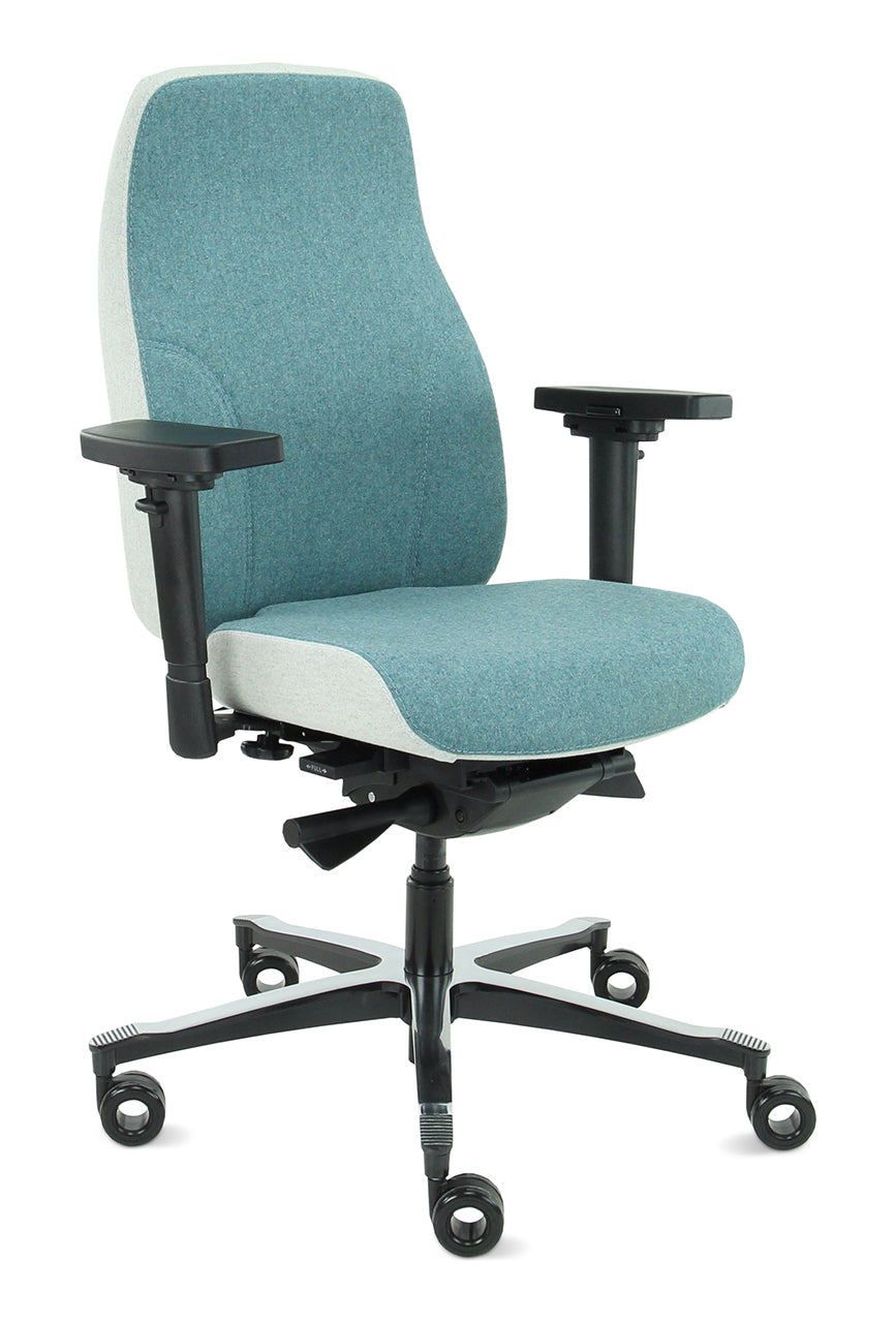 Bureaustoel Therapod X2 in Facet wol Azure met Ashgrey