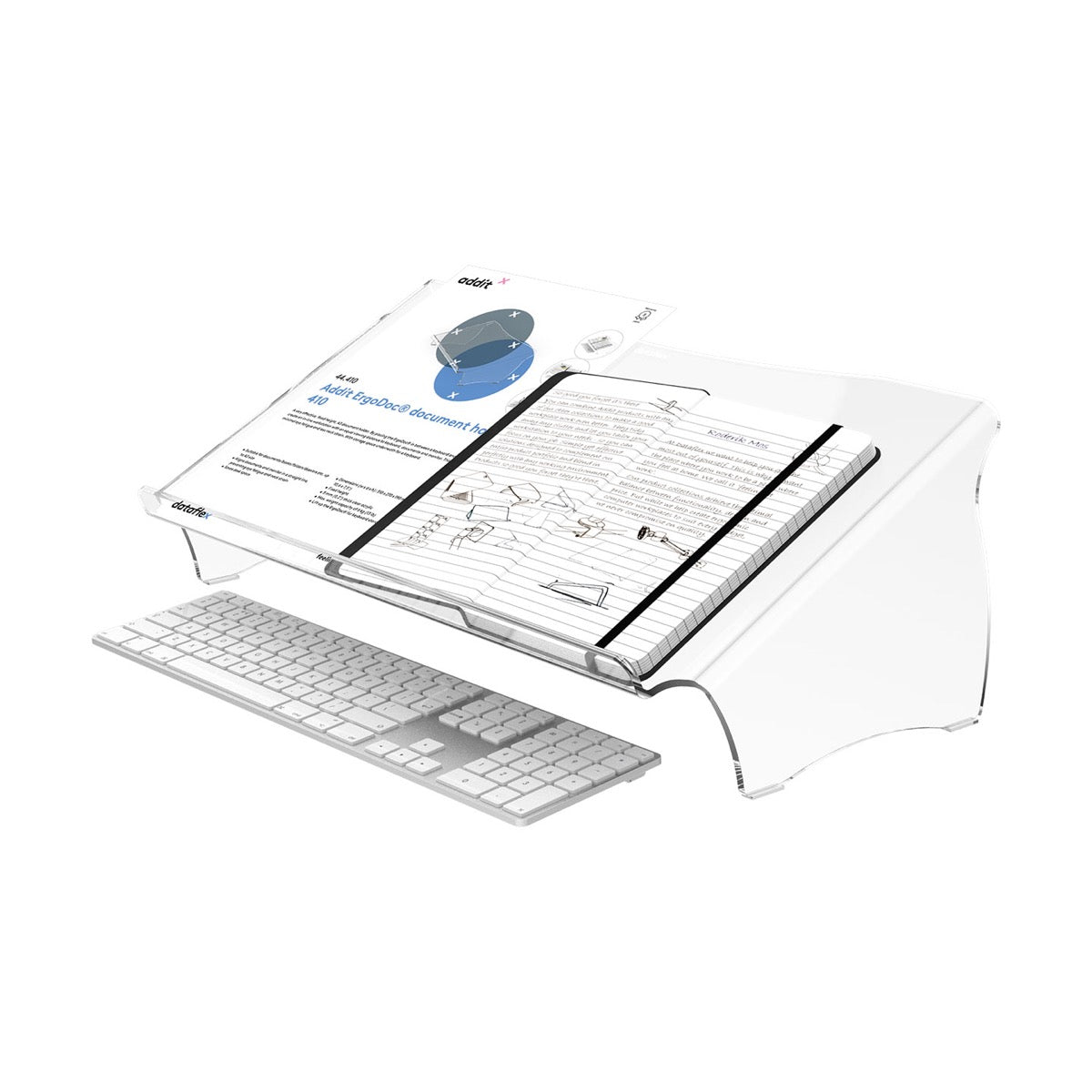 Documenthouder BN410 met document boven een toetsenbord