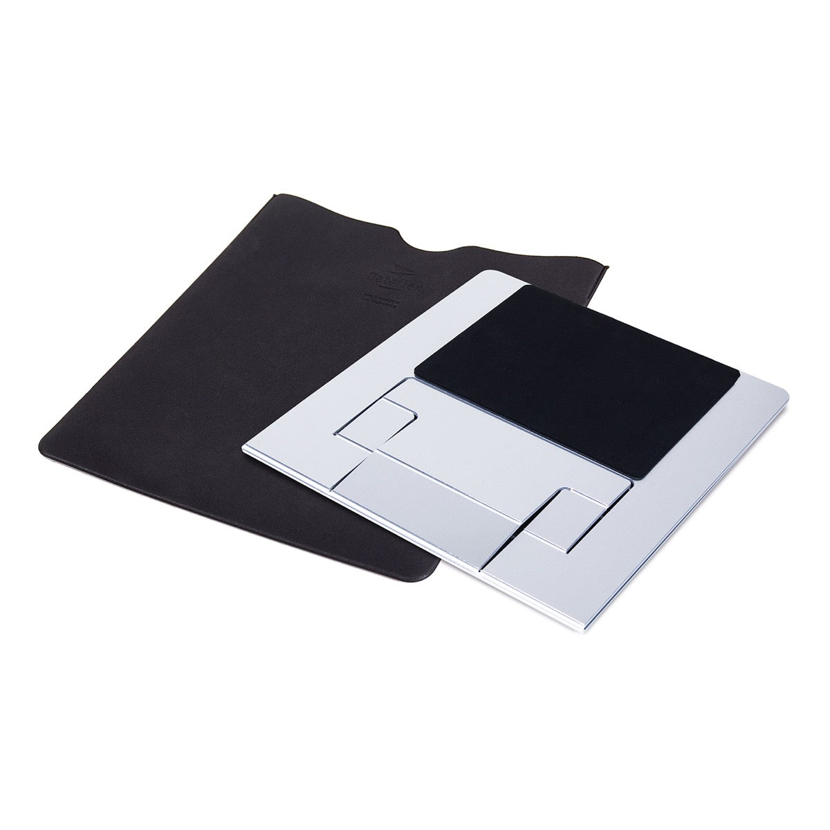 Laptophouder BN388 ingeklapt met zwarte beschermhoes