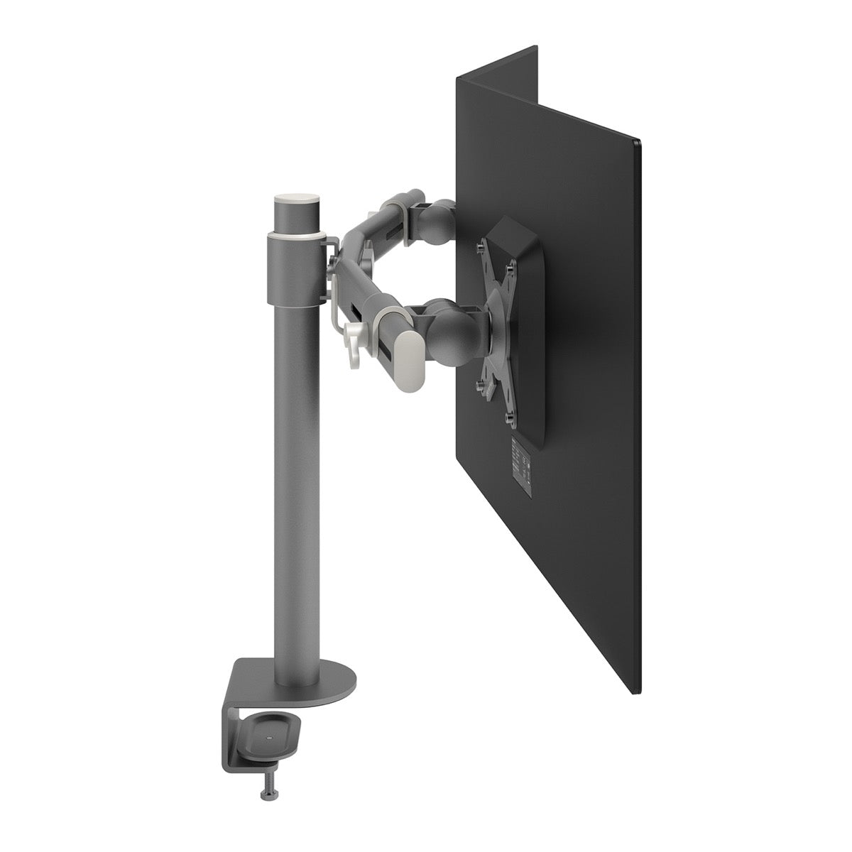 Monitorarm BN642 in zilver met beeldscherm, van opzij