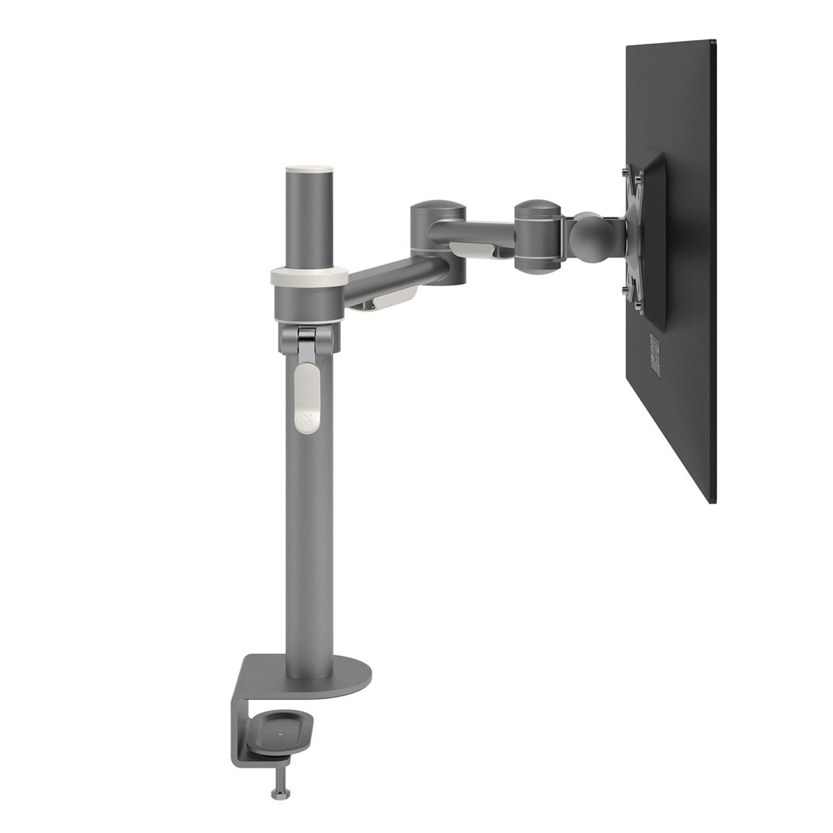 Monitorarm BN662 in zilver met beeldscherm, van opzij