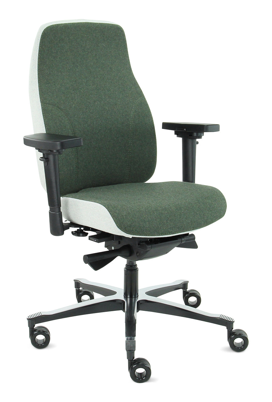 Bureaustoel Therapod X2 in Facet wol Olive met Ashgrey
