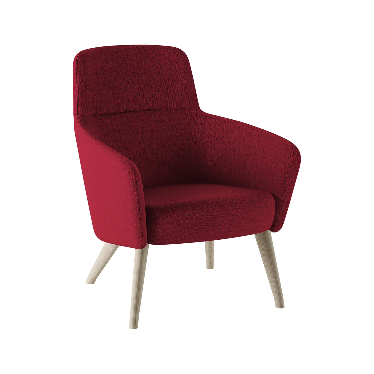 Calypso fauteuil in bordeaux op houten poten