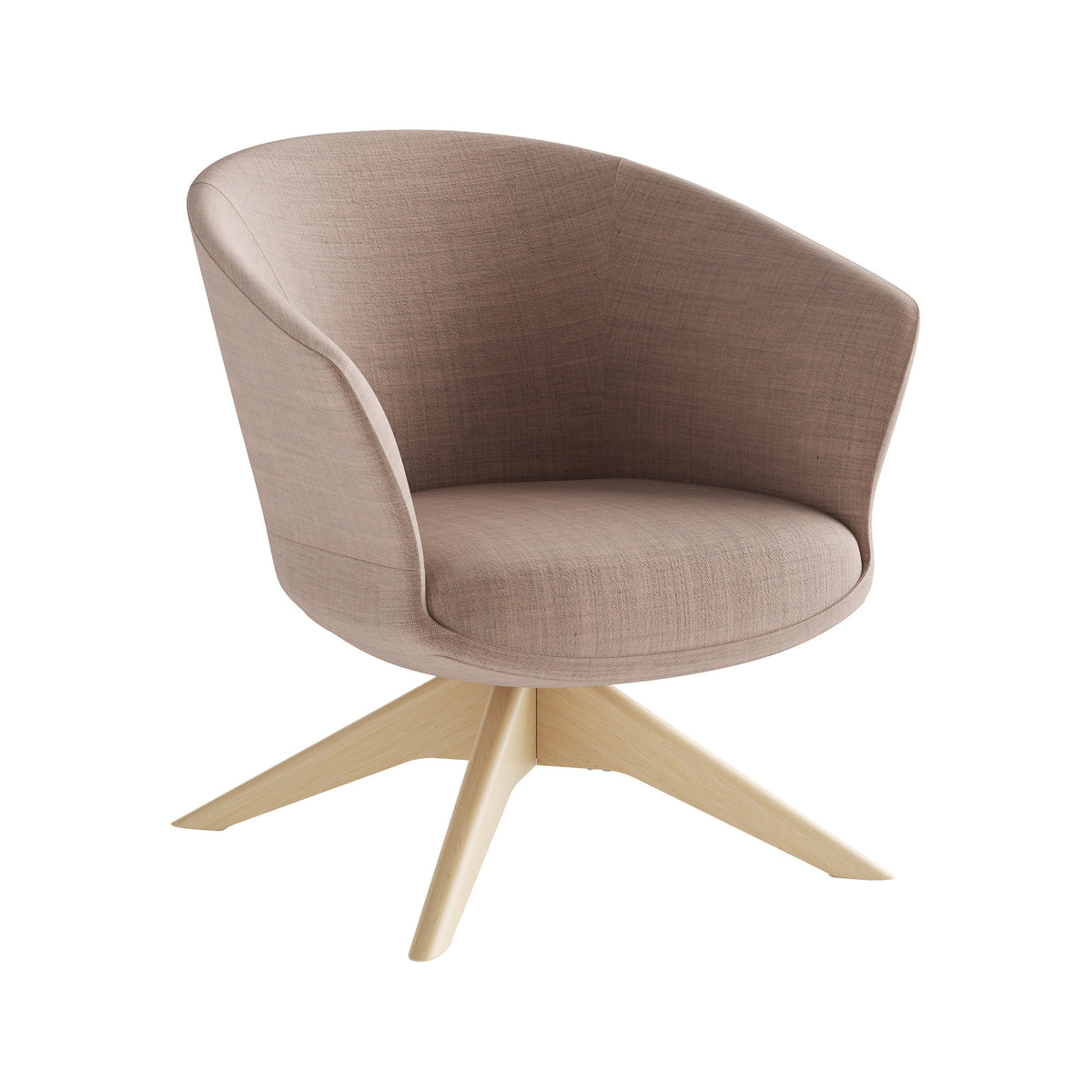 Conga Lounge in taupe op een houten kruisvoet