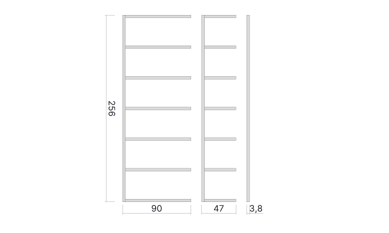 Maattekening Q4 Libreria boekenkast met twee modules