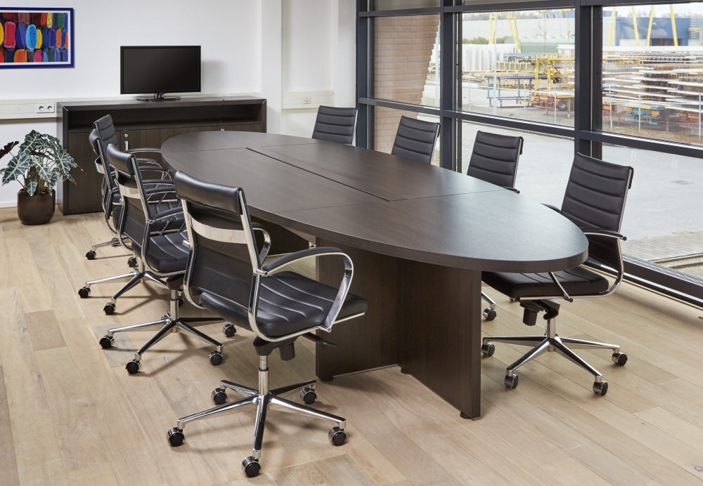 Vergadertafel Manager Ovaal 420x138 donker eiken