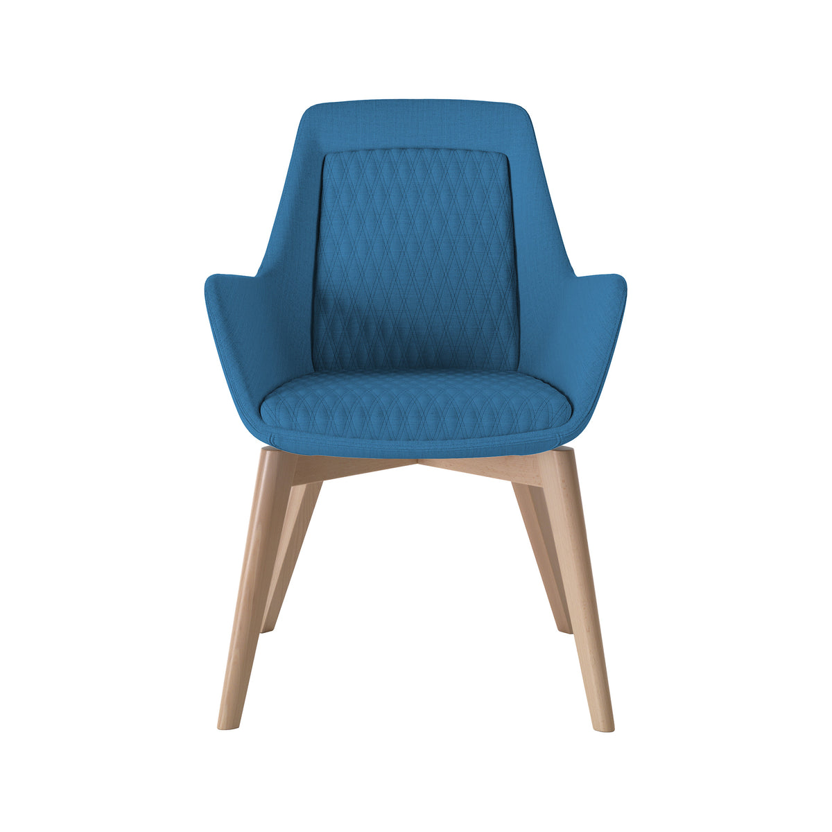 Samba Little fauteuil in blauw op houten poten