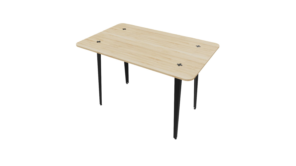 M+ Table rechthoekig met vier zwarte poten