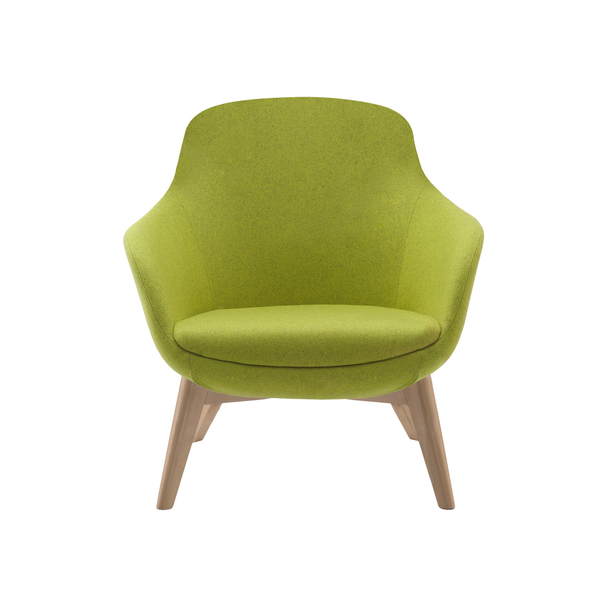 Salsa fauteuil in limegroen op houten poten