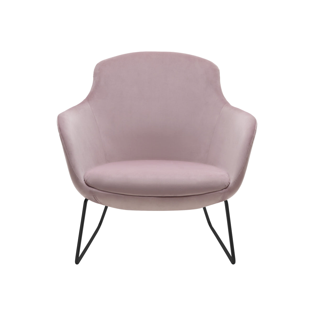Salsa fauteuil in oudroze op een zwart sledeframe