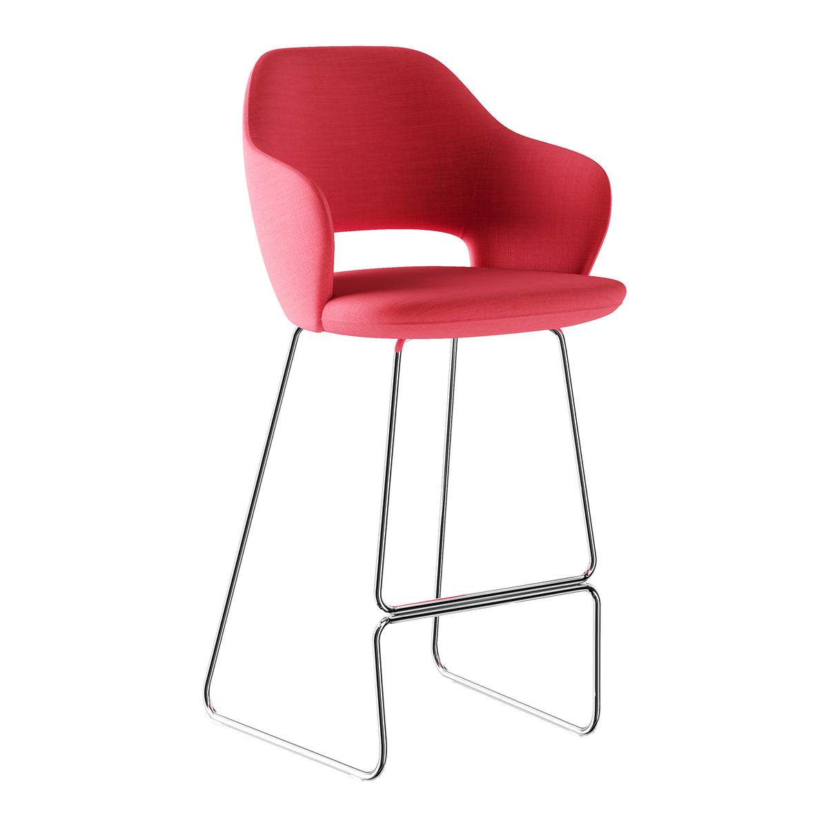 Swing barkruk in rood met sledeframe