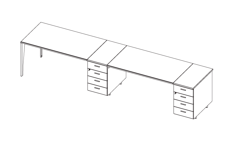 X5 vergadertafel technische tekening