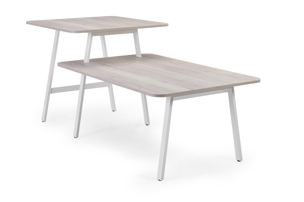 Air2 co-work tafel met hoog en laag bladdeel