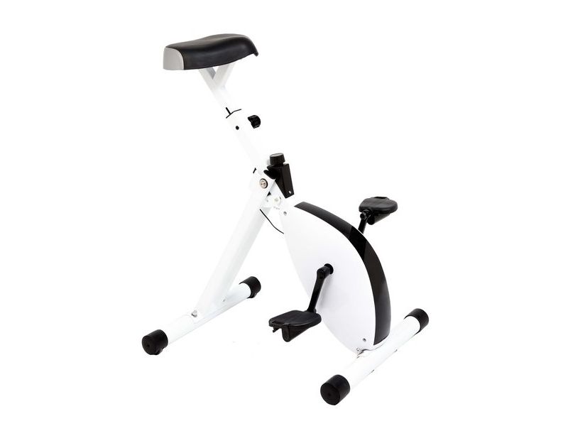 Bureaufiets in wit met wit vliegwiel