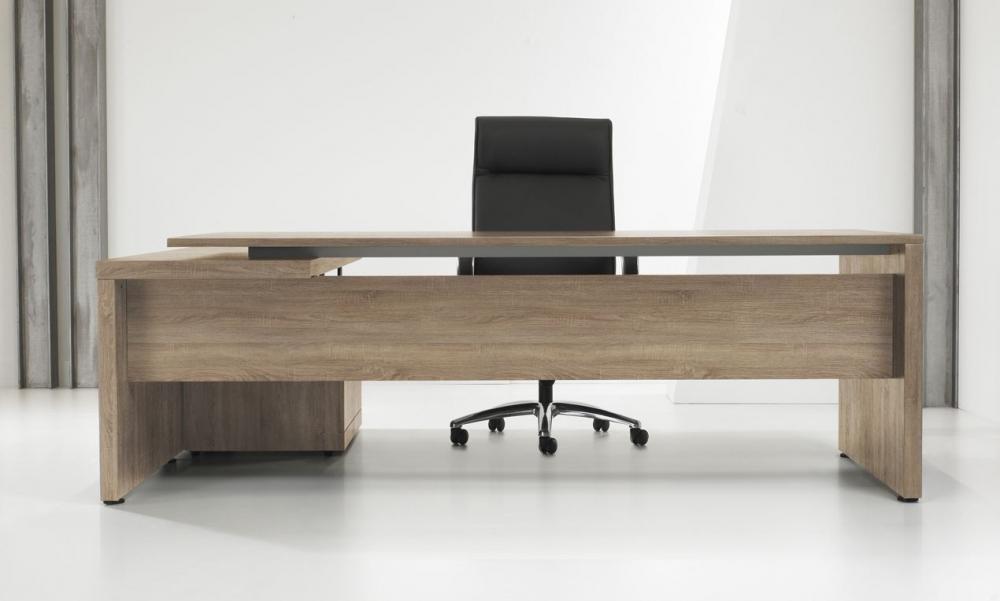 Directiebureau Manager L Exclusive in eikendecor, recht van voren