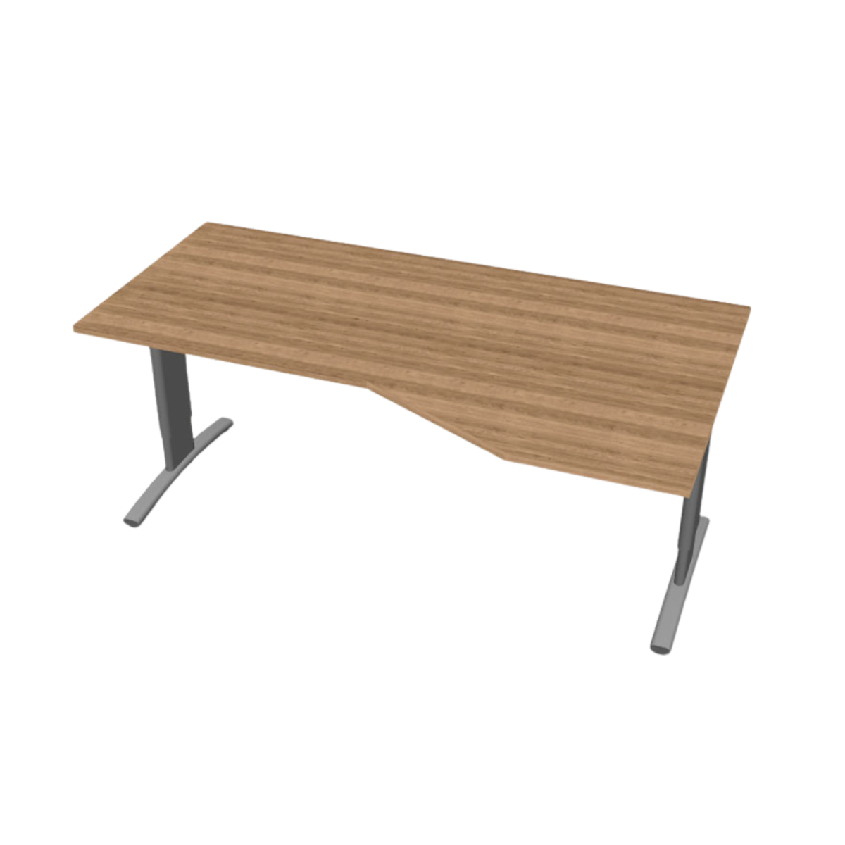 Entrada bureau Wing met gebogen blad op T-poot