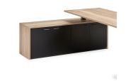 Flex 3+ manager wang-frame met zwarte aanbouwkast van 165 cm en houtdecor blad