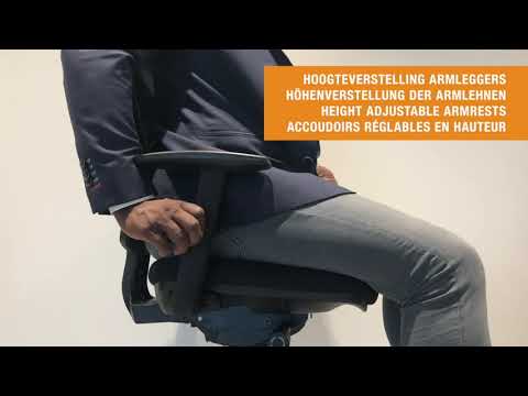 Uitleg over het instellen van de armleggers van bureaustoel WLA30